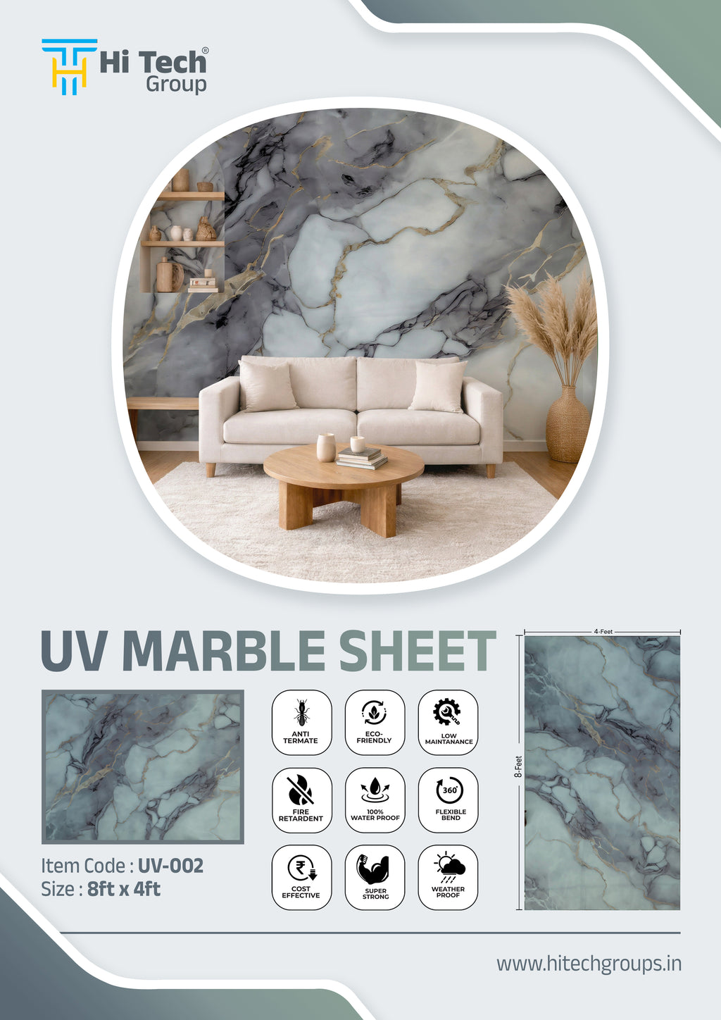 HITECH UV MARBLE SHEET (UV 002)