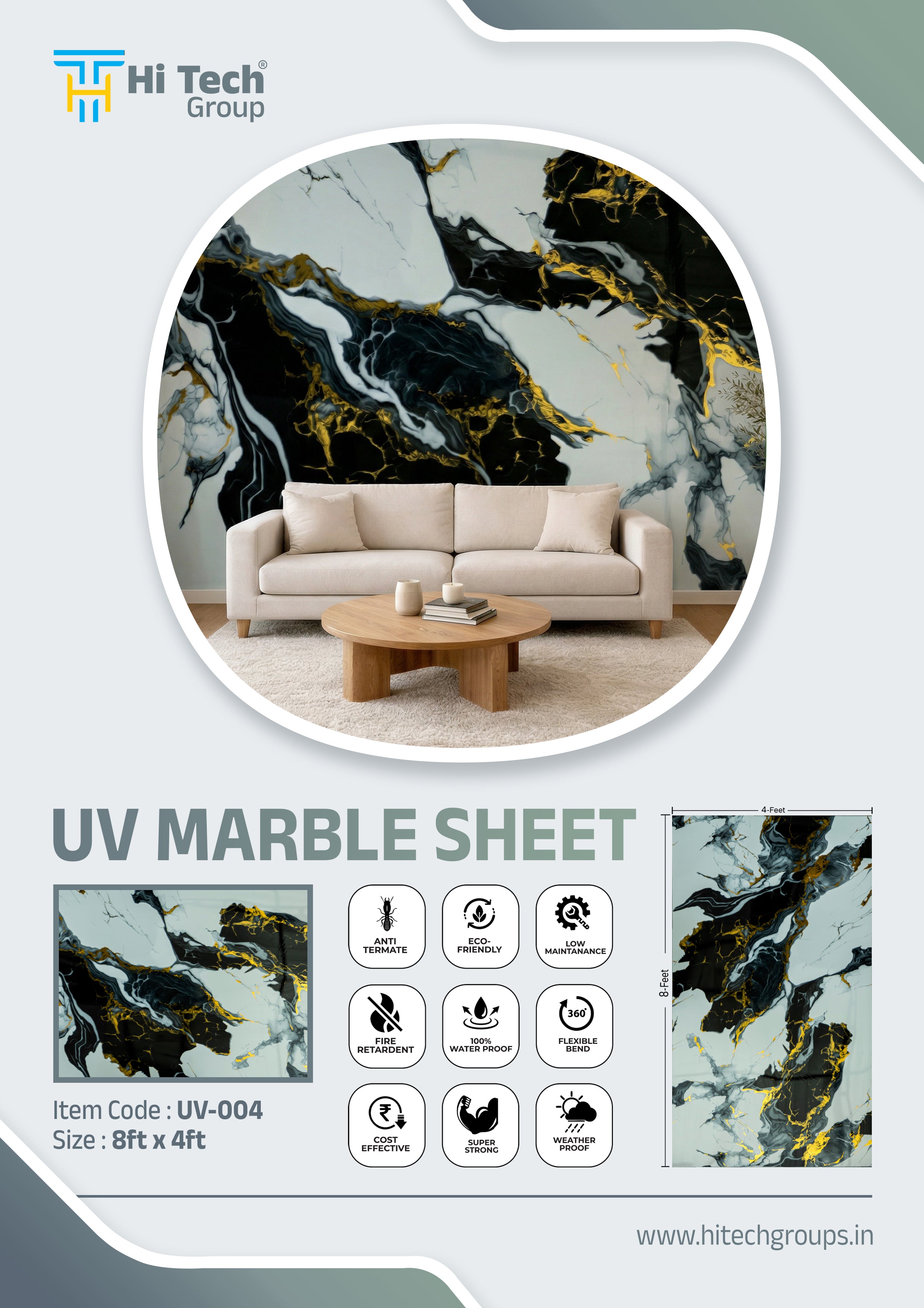 HITECH UV MARBLE SHEET (UV 004)