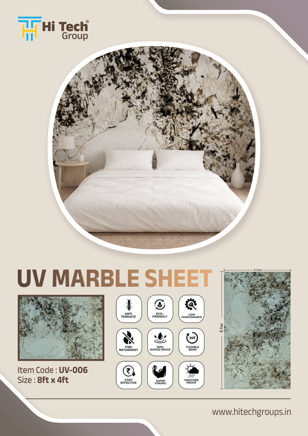 HITECH UV MARBLE SHEET (UV 006)